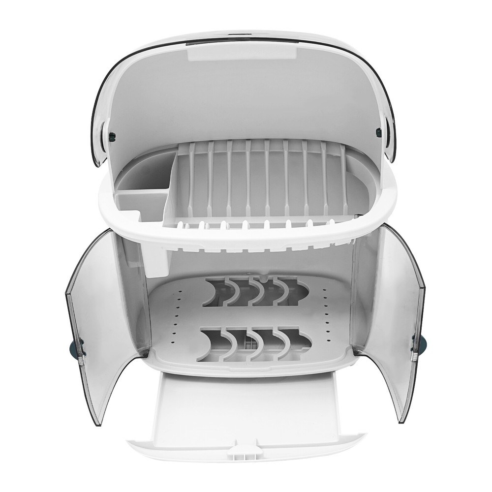 2 Tier Kitchen Dish Drying Rack Plastic Drying Rack 2-tier Dish Drying Rack