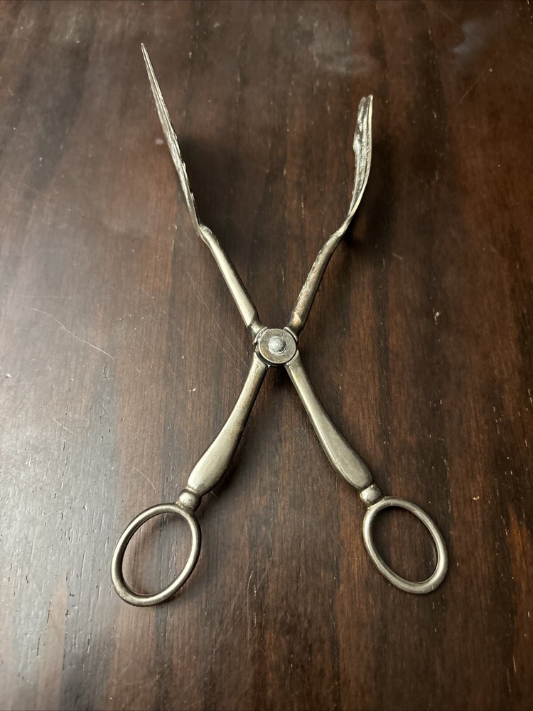 Vintage Silver Plated Leonard All Purpose Tongs Sandwich Italy Needs Polished
