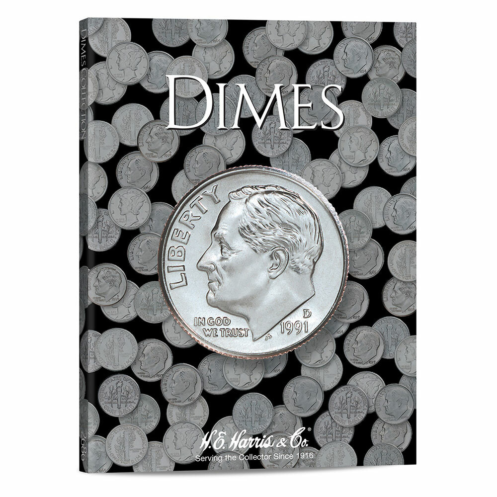 H.E. Harris Dimes Coin Folder Plain Folder by Whitman