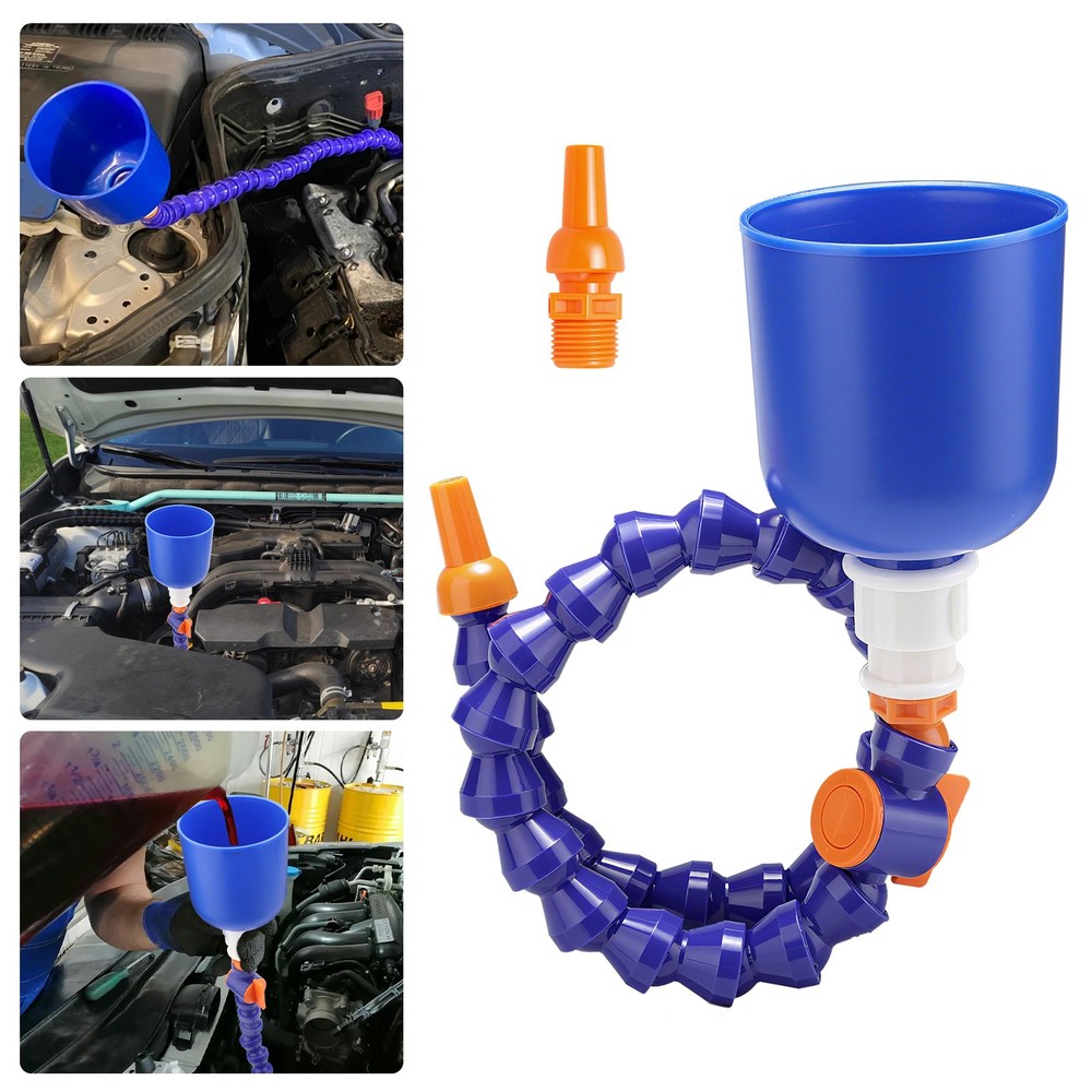 27" Bendable Flexible with Switch Crankcase Funnel  Engine Oil Liquid Fill Tool