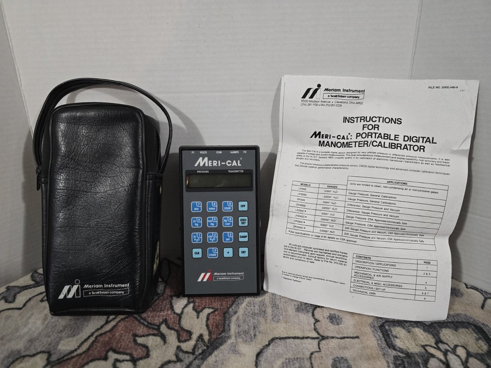 Meri-Cal LP2000I Digital Manometer/Calibrator With Case