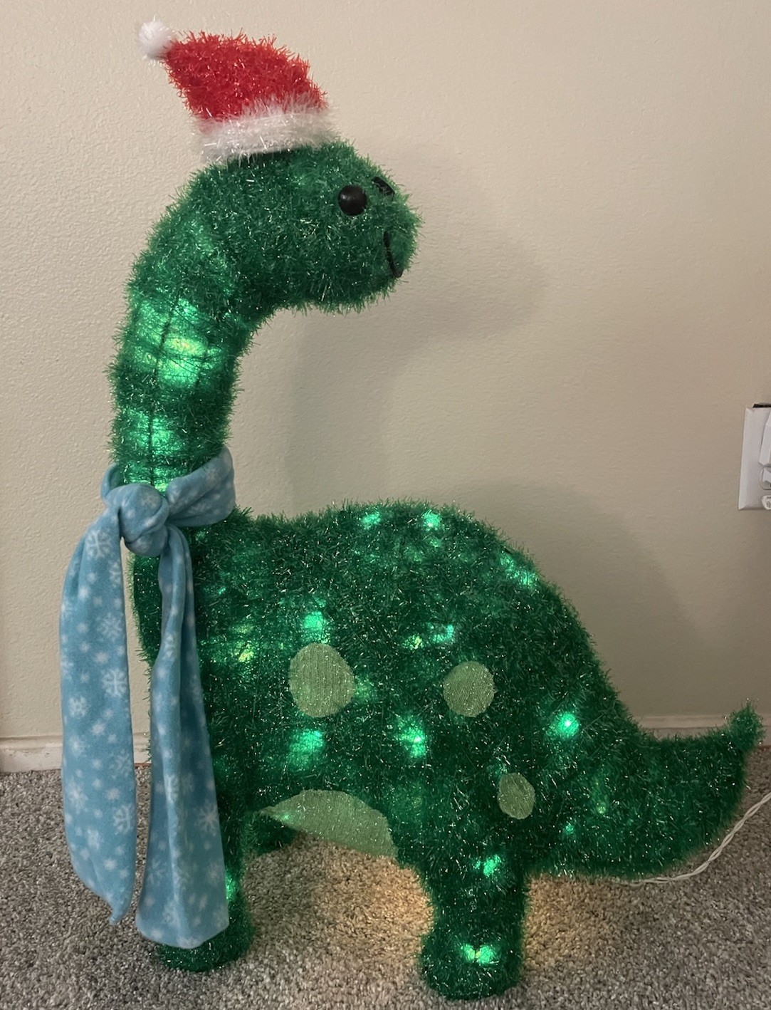 RARE Wondershop From Target Lit Tinsel Christmas Dinosaur WORKS, No Present