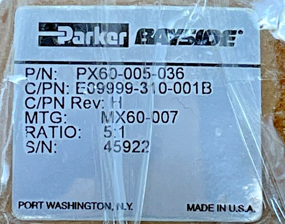 PARKER PX60-005-036 PLANETARY GEARHEAD