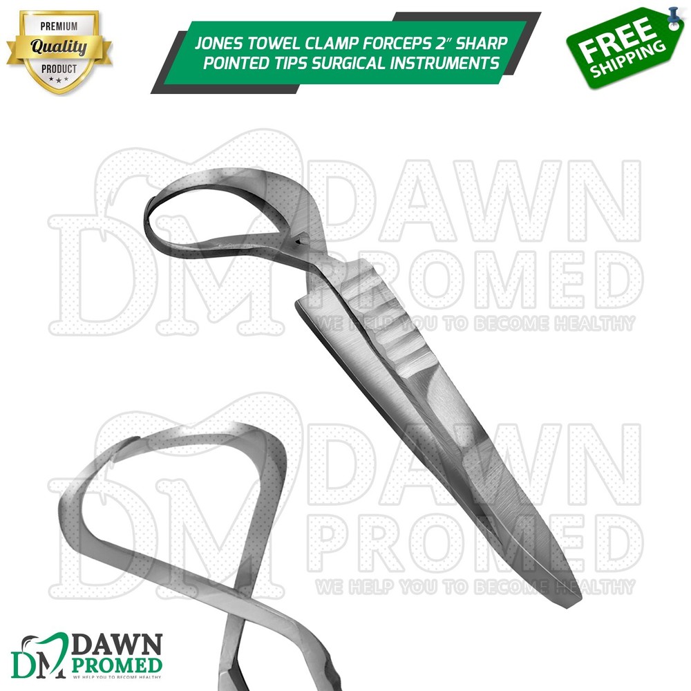 Jones Towel Clamp Forceps 2″ Sharp Pointed Tips Veterinary Surgical Instruments