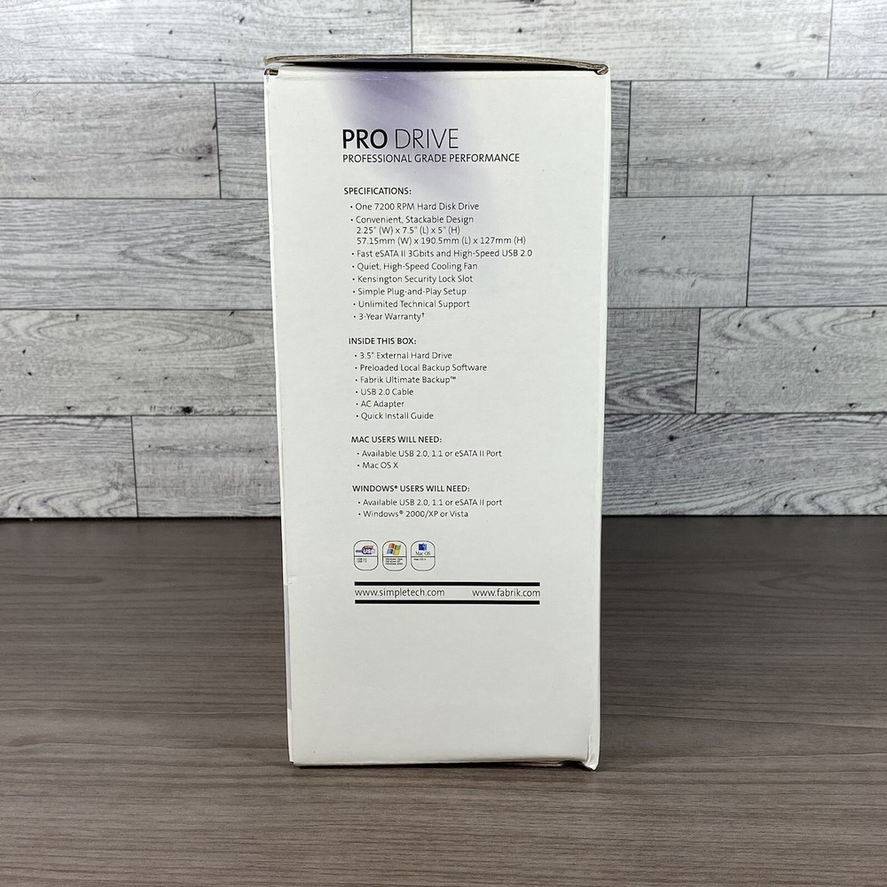 SimpleTech Pro Drive External SATA USB Desktop Hard Disk Drive