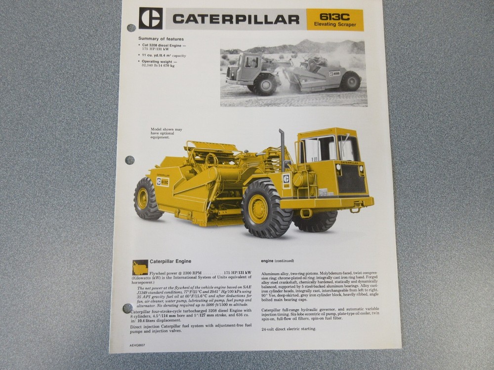 Caterpillar 613C Elevating Scraper Brochure 6 Page