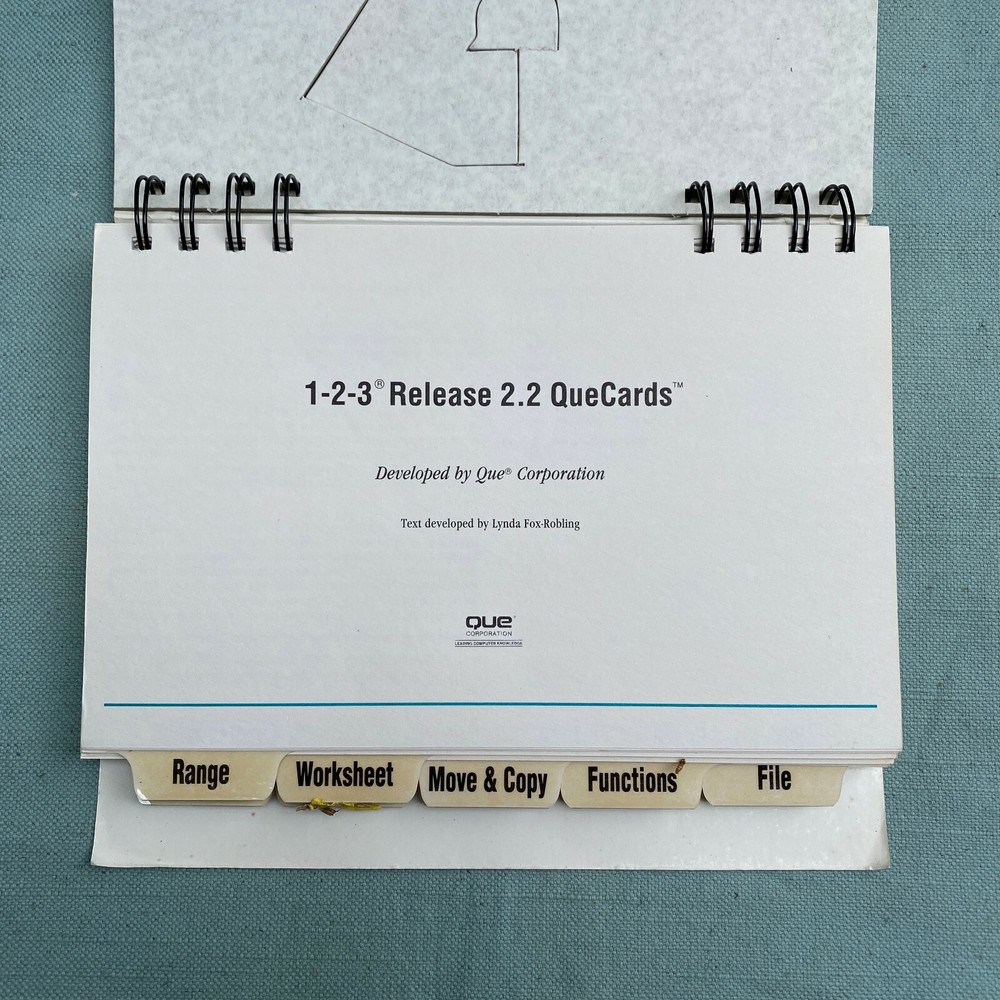 Lotus 123 Standup Que Cards New Release 2.01 2.2 Desktop Reference Manual Book