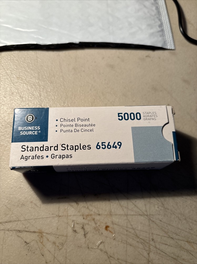 Business Source Standard Staples Chisel Point 210 Strip 5000/BX SR 65649
