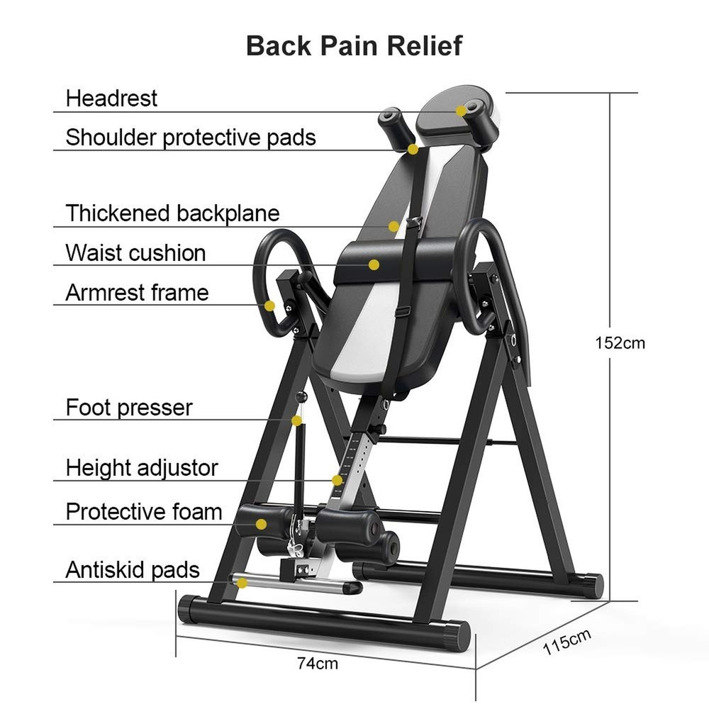 Dripex Heavy Duty Gravity Inversion Table 300 lbs Capacity with Adjustable Pr...
