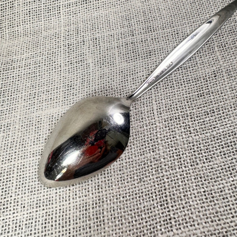 Ebbtide Solid Stainless USA Serving Spoon Mid Century Modern Replacement 8.25in