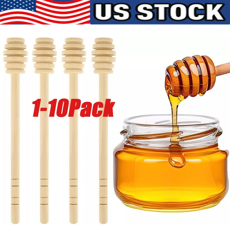 Wooden Honey Dipper Stick 6 Inch Individually Wrapped Honey Stirrer Stick Lot