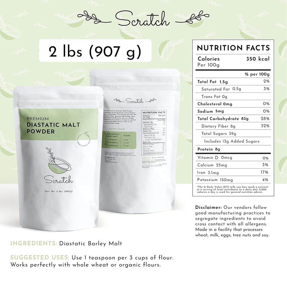 Bread Improver Malt Powder, Scratch, 2lb