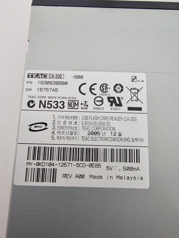Teac Ca-200 Multimedia Card Reader