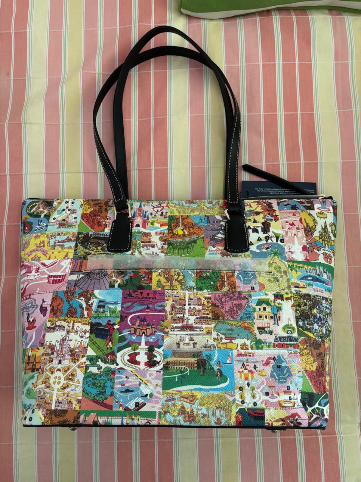 2026 Disney Parks Dooney & Bourke Vintage Park Map Icons Tote Bag NWT