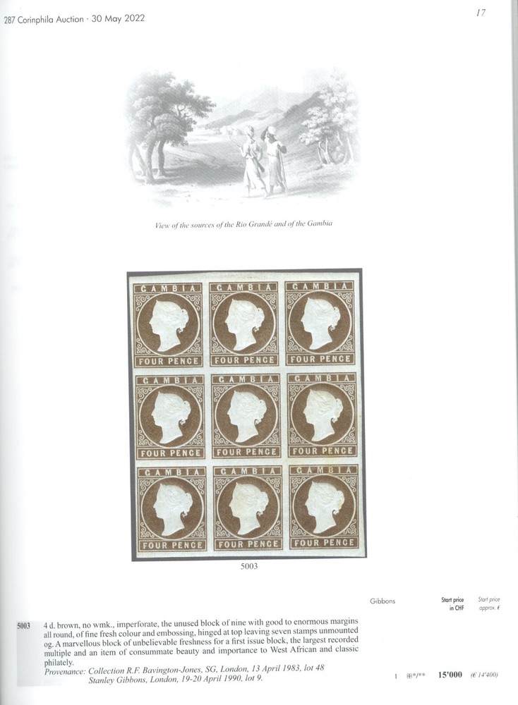 British West Africa Specialized Auction Catalogs Corinphila 2022-23