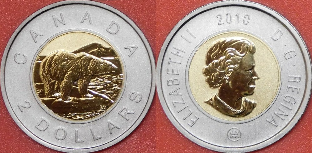 Specimen 2010 Canada 2 Dollars From Mint's Set