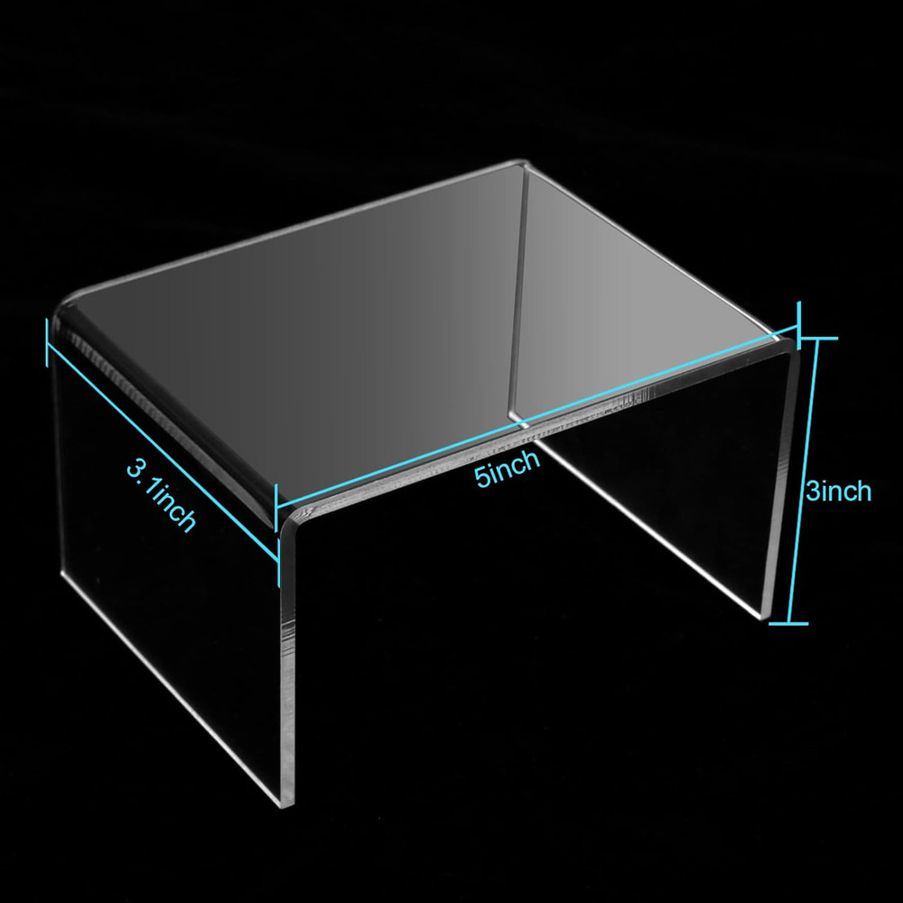 6 Pcs Acrylic Risers for Display, Acrylic Display Riser, Clear Display Stands fo