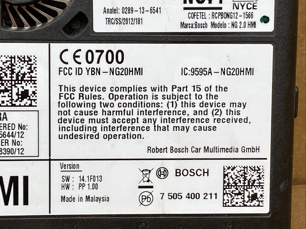 2015-2016 GM HMI Human Machine Interface Control Module 23493425