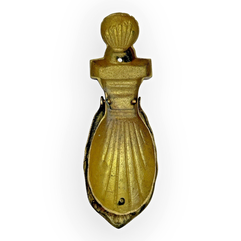 Solid Brass Door Knocker Shell Design Traditional Entry 8.25" Hardware Vintage