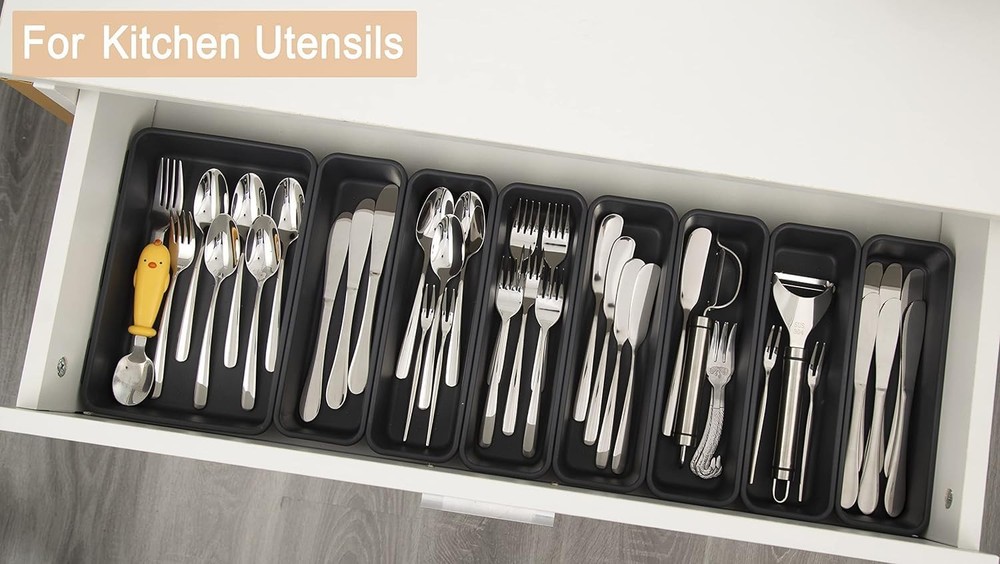 69PCS Large Plastic Drawer Organizer, 5 Sizes Versatile Desk Drawer Organizer...