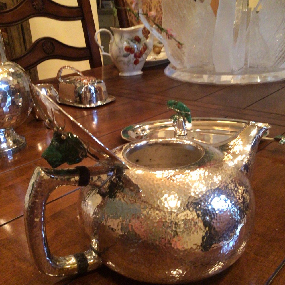 GORGEOUS LARGE SILVERPLATE EMILIA CASTILLO LARGE TEAPOT NEIMAN MARCUS PRISTINE