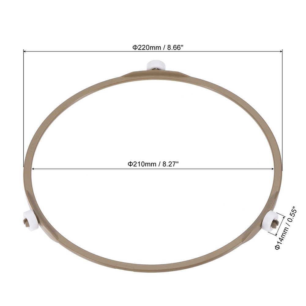 Microwave Oven Turntable Support Circle Glass Plate Roller Bracket Brown 2Pcs
