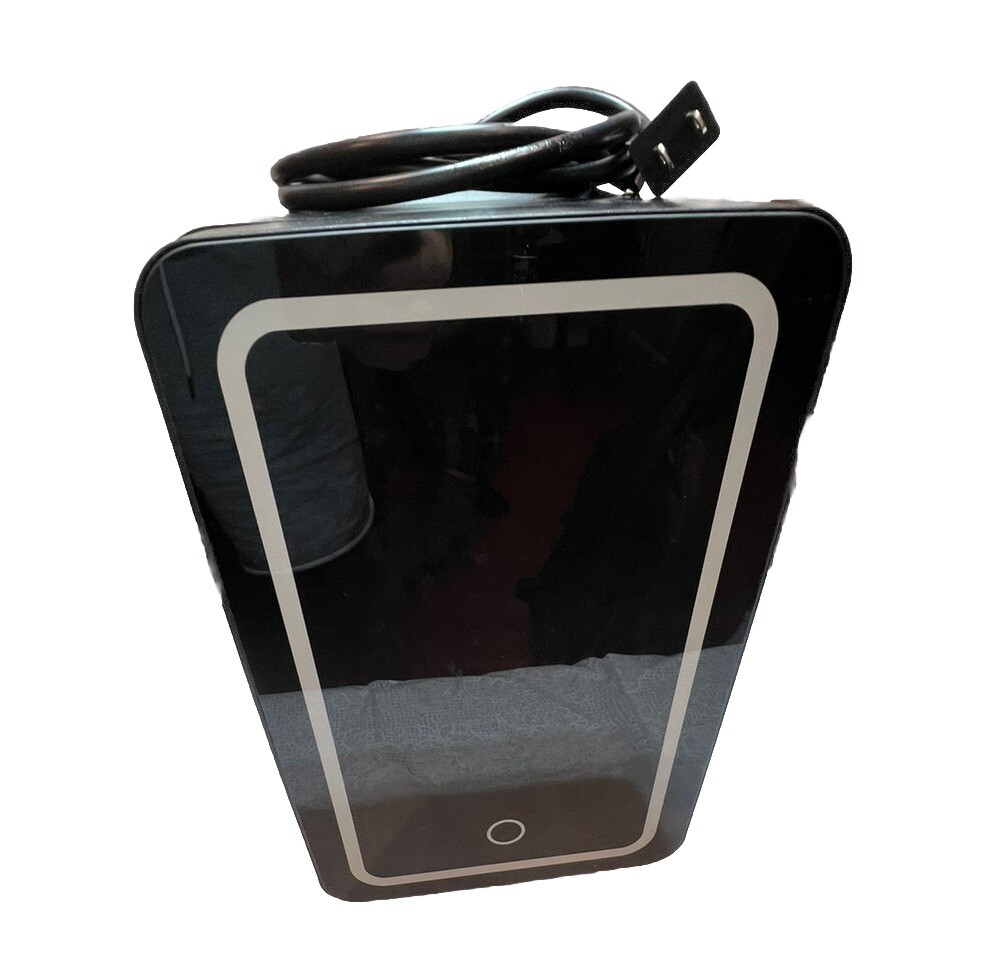 Mini Fridge Cooler Small Refrigerator Portable Compact Chiller LED Black New