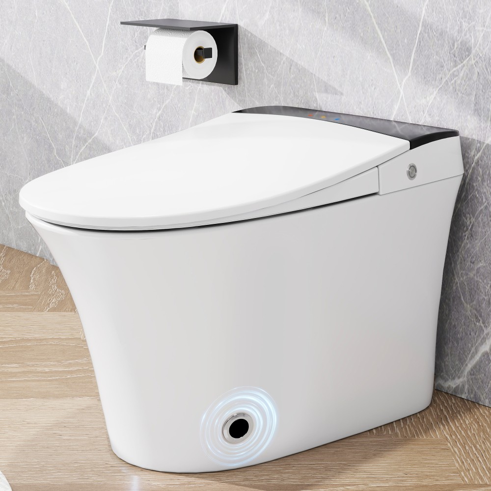 Automatic Flush Tankless Toilet without Bidet w Foot sensor Flush Knob Control