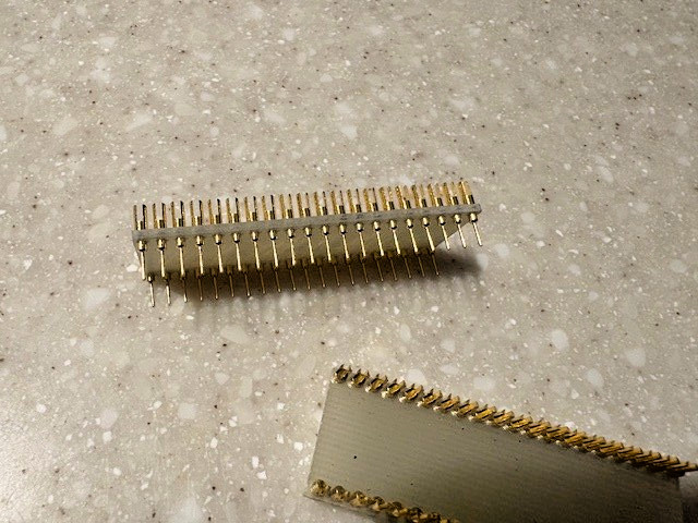 2pc Header Connector Forked 40 Position DIP, DIL GOLD