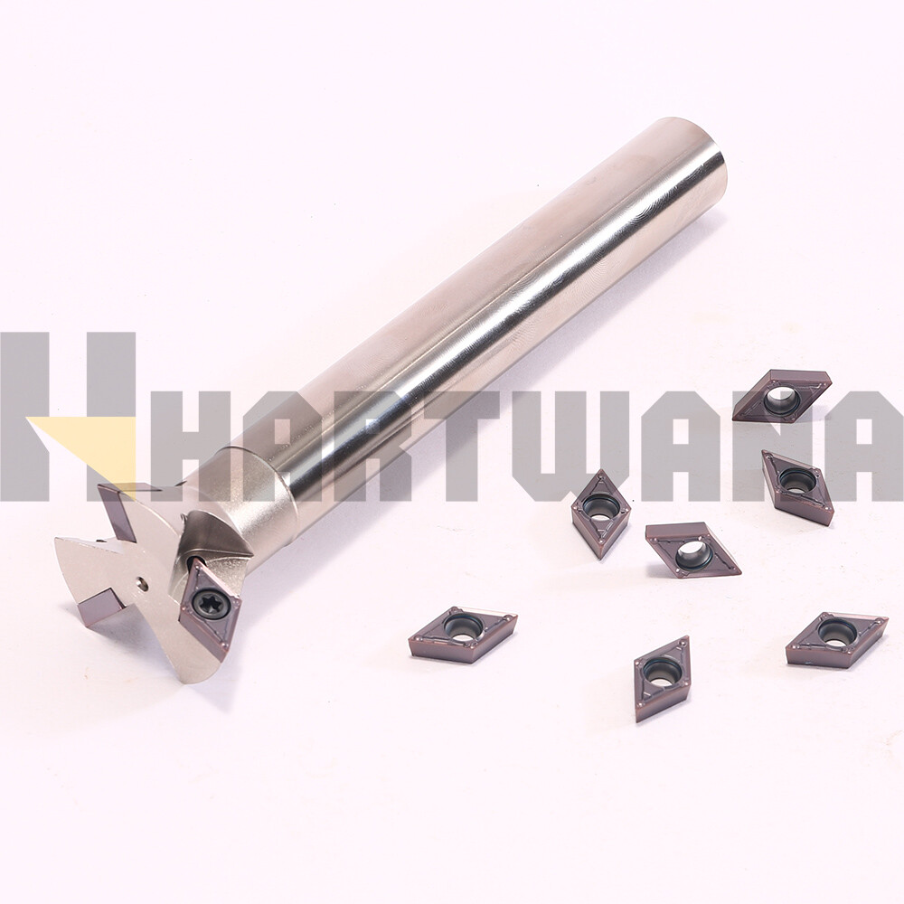 60 Degrees Dovetail Milling Cutter Holder 20mm 3 Flutes DCMT110204 Inserts
