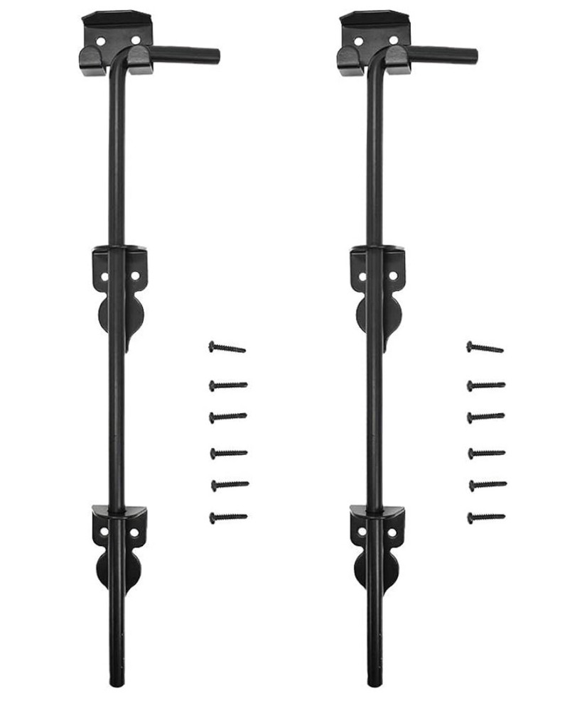 2-Pack!!! 18 Cane Bolt Drop Rod Heavy Duty Gate Hardware Black Solid Steel Gate