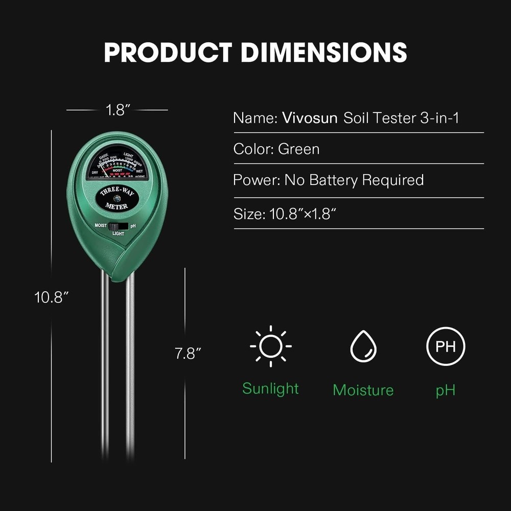 Soil Tester 3-in-1 Green 10