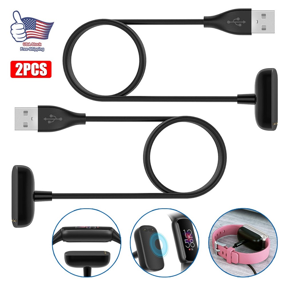 2× 3rd Party Replacement USB Charger Charging Cable For Fitbit Luxe Charge 5