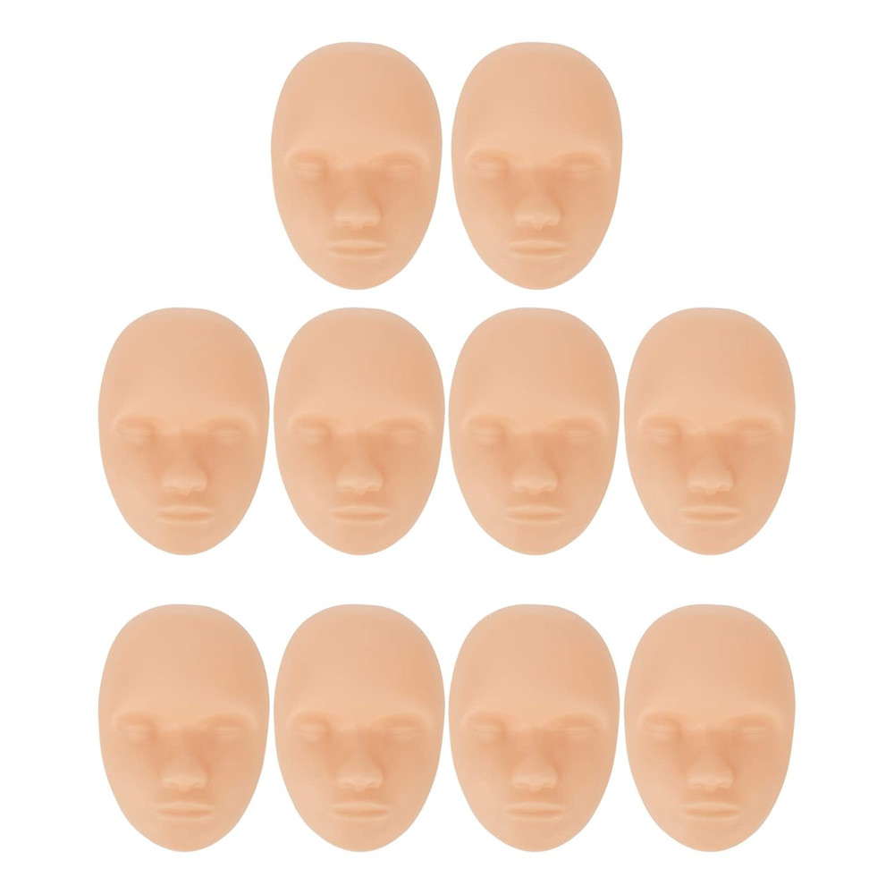 10Pcs Training Head Face Practice Fake, Microblading Permanent Makeup Mannequin
