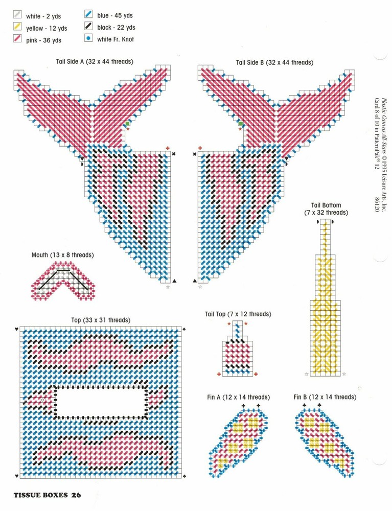 Something Fishy Tissue Box Plastic Canvas Patterns Project By Leisure Arts