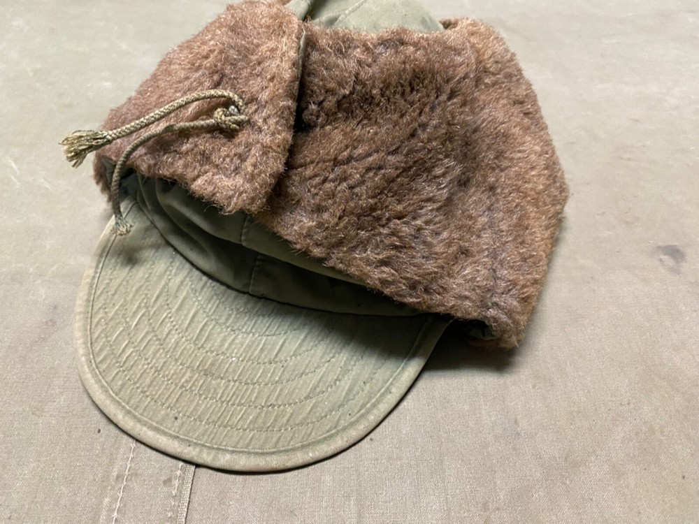 ORIGINAL POST WWII US ARMY M1943 WINTER PILE HAT CAP-MEDIUM SIZE 7