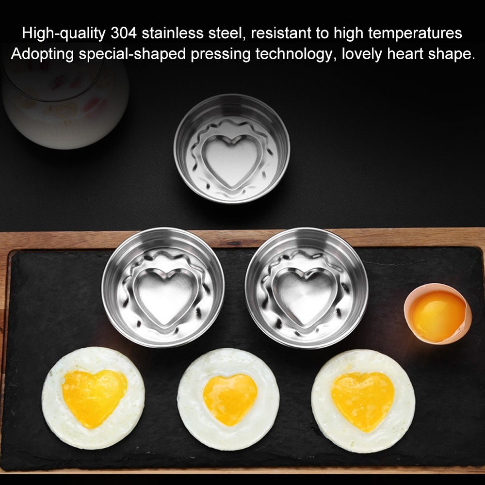 DIY Heart Shape Egg Mold For Kitchen Frying Cooking