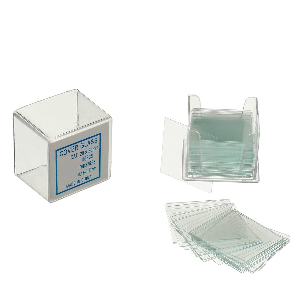 50 Pcs Ground Edge Pre-Cleaned Microscope Slides and 100 Pcs Pre-Cleaned Microsc