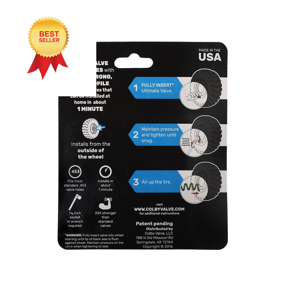 Colby Valve Ultimate Permanent Tire Stem Replacement Extra Short, Brass