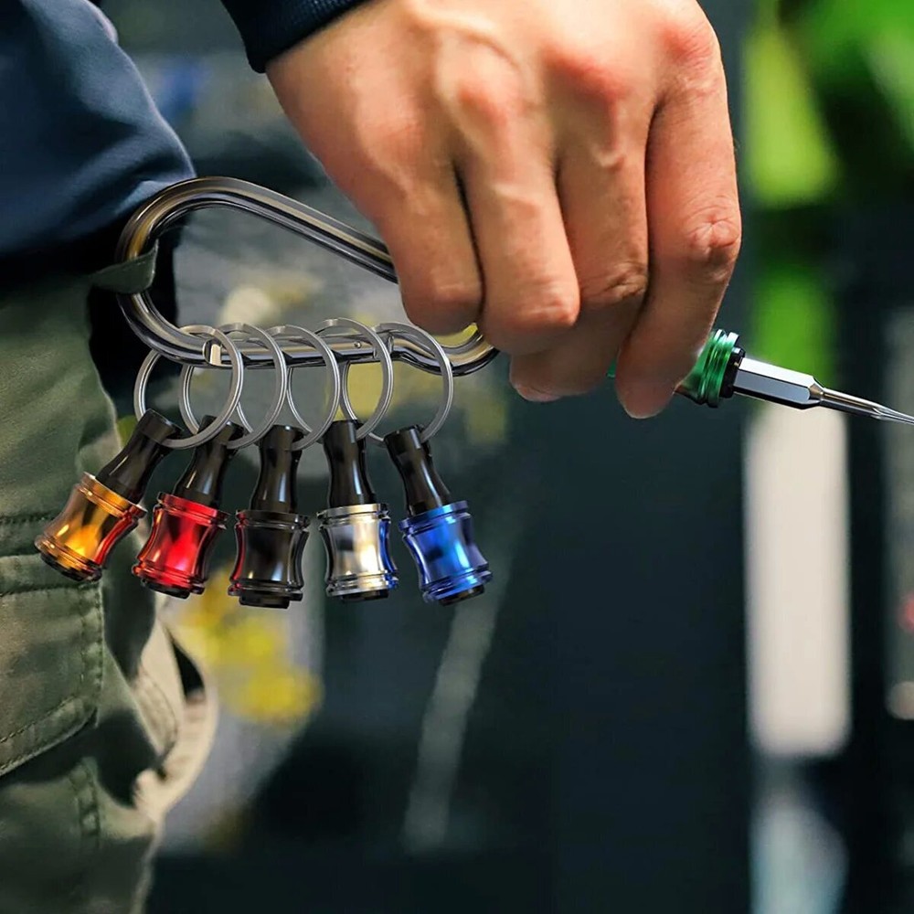 14PCS 1/4" Hex Shank Quick Release Keychain Screwdriver Drill Bit Holder Bit Set