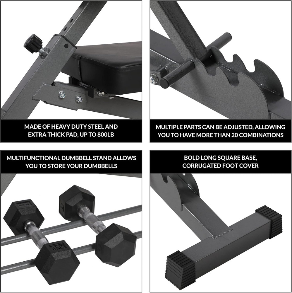 Versatile Training Weight Bench for Full Body Decline & Flat Workouts