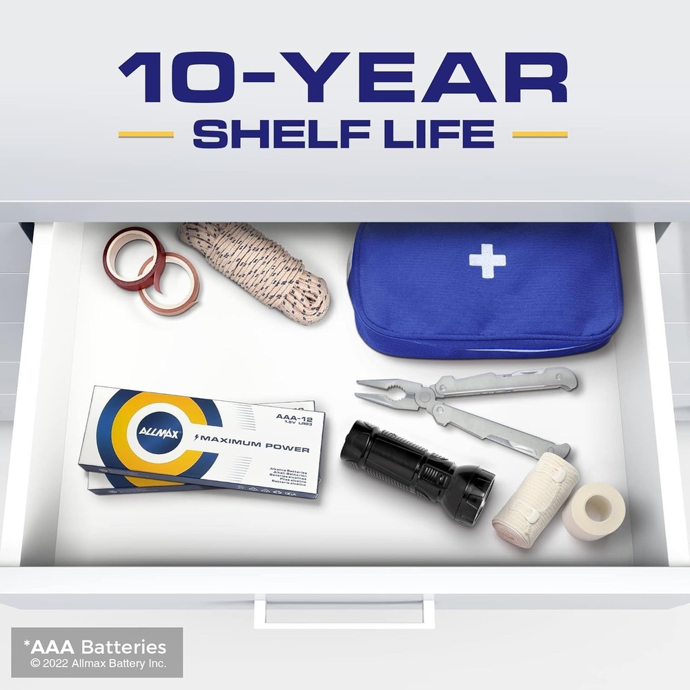 Allmax AAA Maximum Power Alkaline Batteries - 12 Count, Leakproof & Long-Lasting