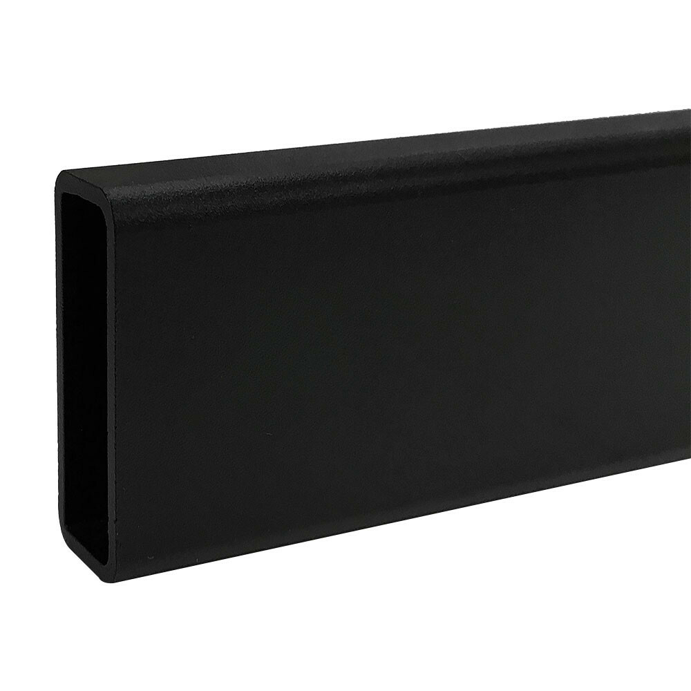 48" Matte Black Industrial Pipe Style Rectangular Tubing Hangrail Retail Display