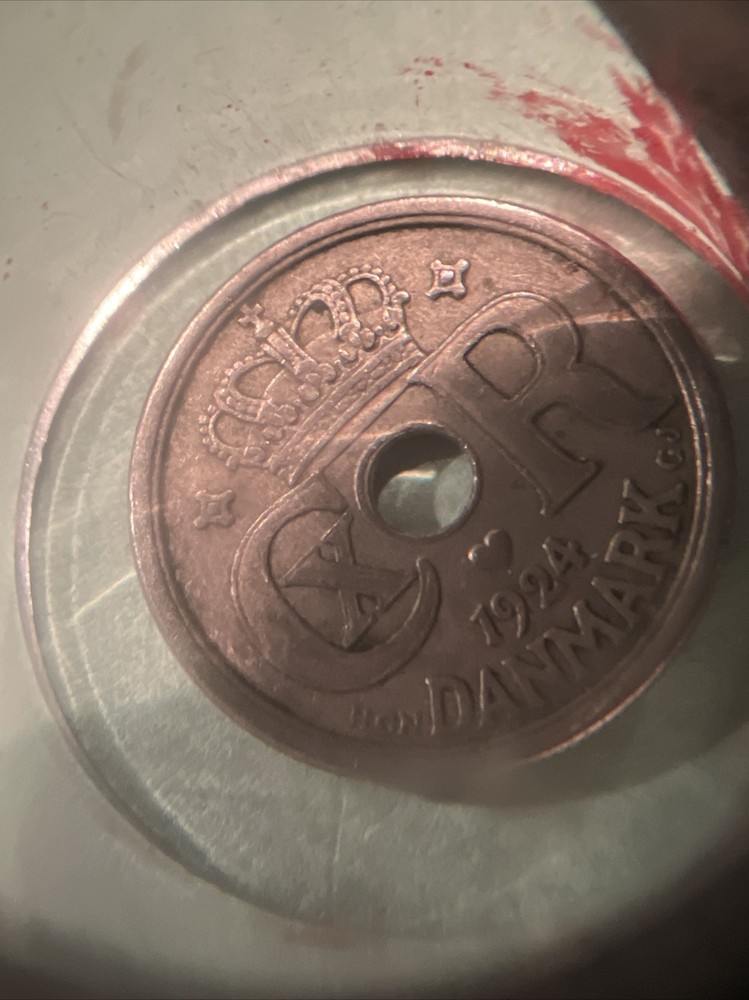 1924 Danmark 25 Ore circulated, Coin ￼.