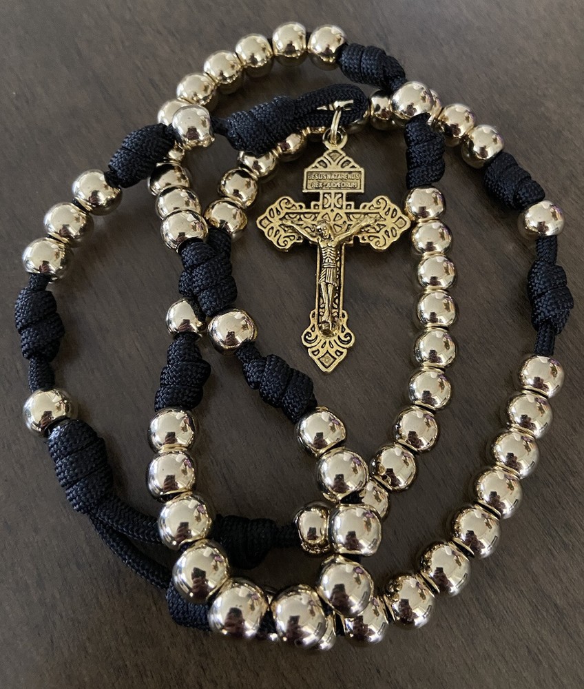 Catholic Rosary | Gold Beads Rosary | Pardon Crucifix | Handmade
