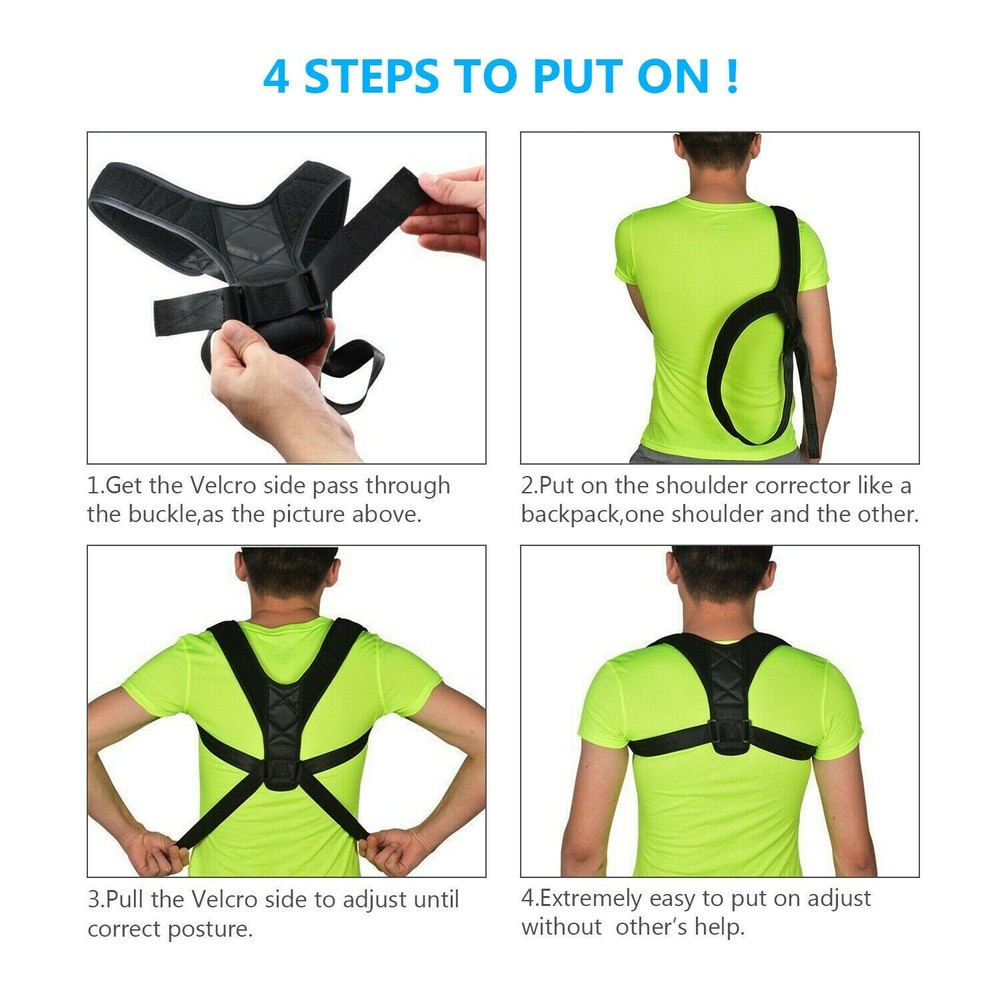 Adjustable Posture Corrector Support UNISEX Back Shoulder Belt Strap Brace