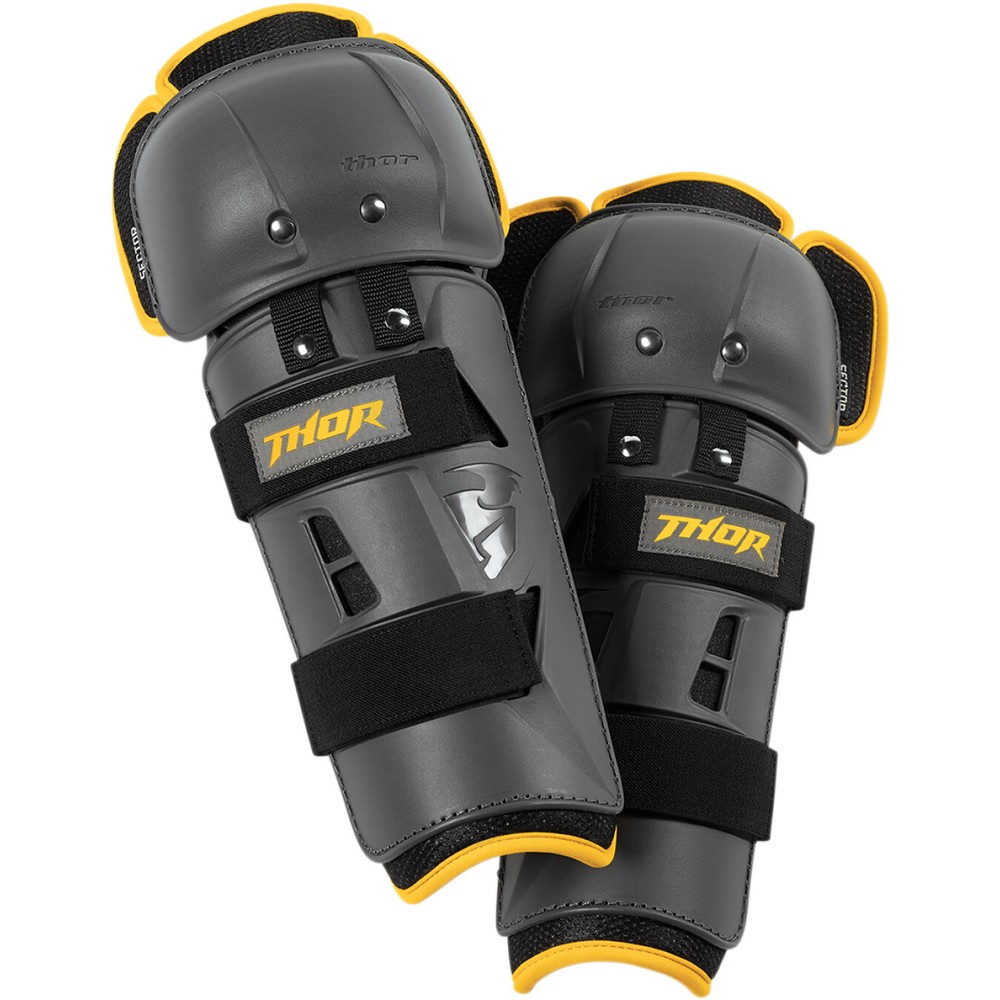 Thor Sector GP Knee Guard Charcoal/Gray/Yellow