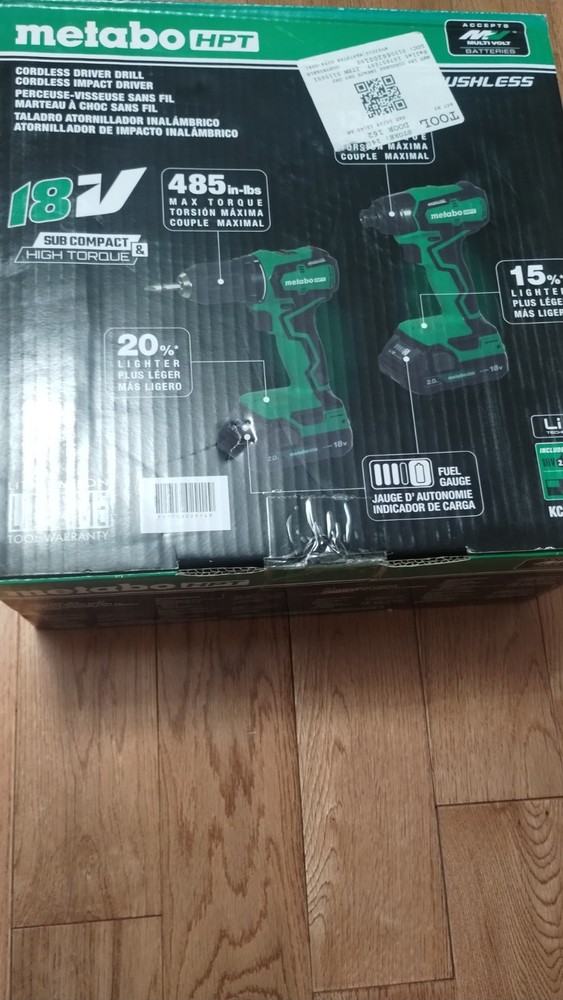 Metabo Hpt Ddx Series 18V Sub-Compact Driver Drill/impact Driver Combo Kit
