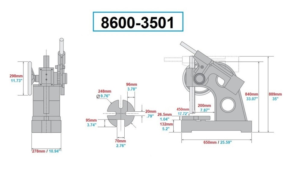 5 TON RATCHET TYPE ARBOR PRESS (8600-3501)