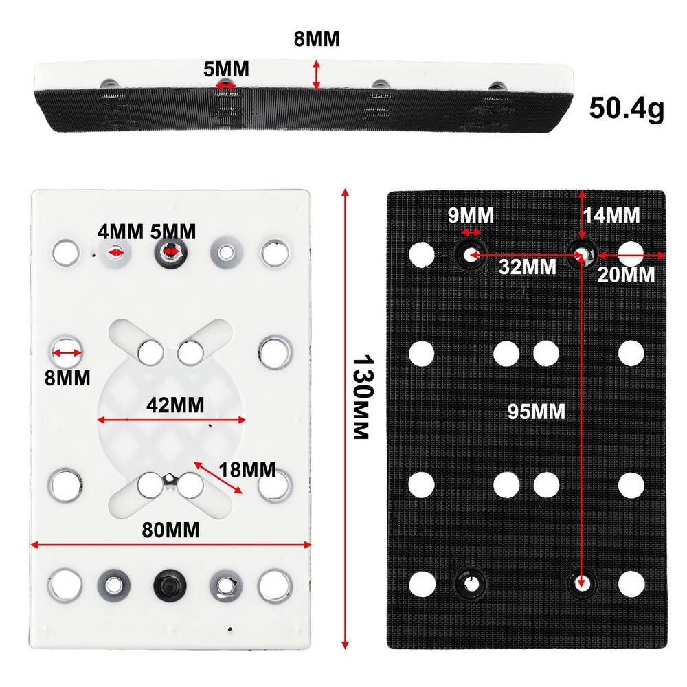 1 Pcs Square Soft Sanding Pad 12Holes Replacement Backing Pad For RTS 400 REQ